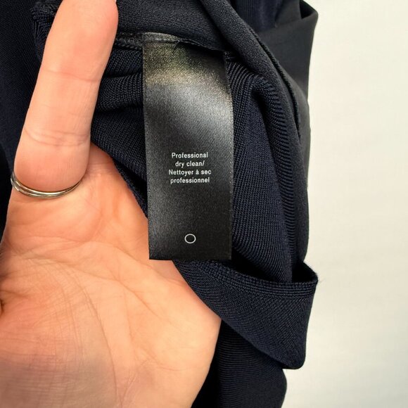 Rag & Bone Sleeveless Keyhole Blouse - Navy Front w/ Black Satin-Like Back - Picture 5 of 7